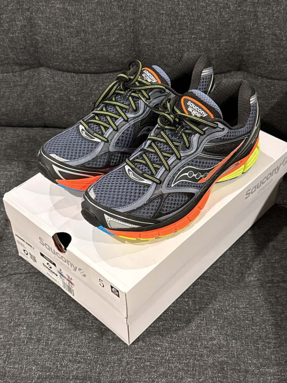 Saucony ProGrid Guide 7 Size 5 Grey Multi Running Shoes